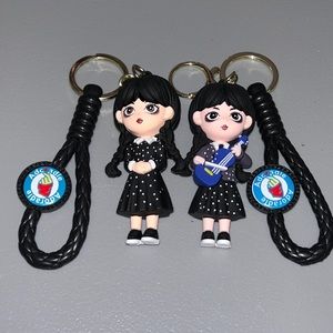 Set of 2 Wednesday keychains/bag charms